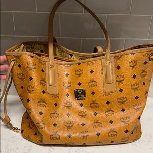 MCM Cognac Visetos Tote Bag